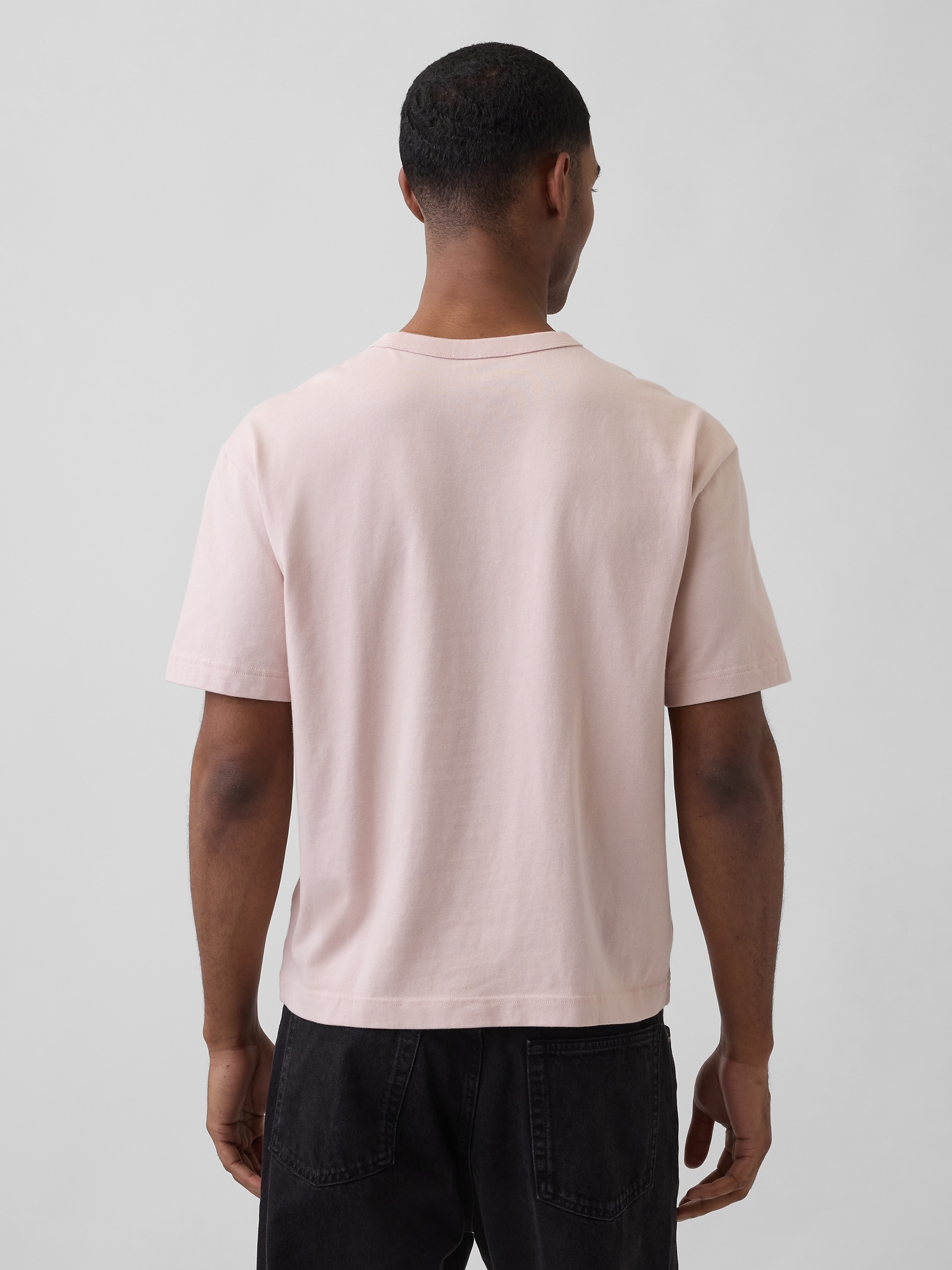 ヘビーウェイト リラックスフィット GAPロゴ クロップドTシャツ-2