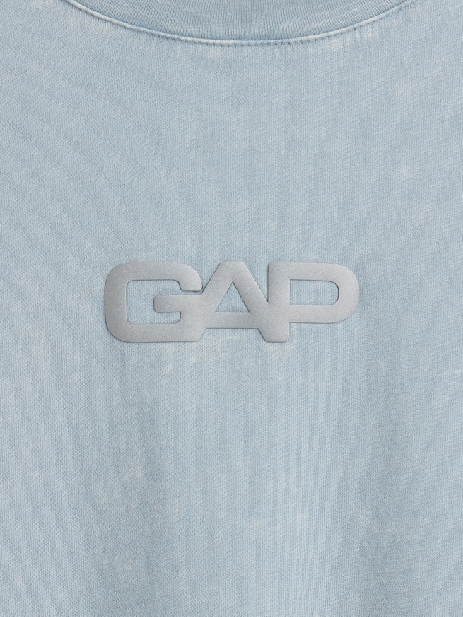 リラックスフィット GAPロゴ クロップドTシャツ-3