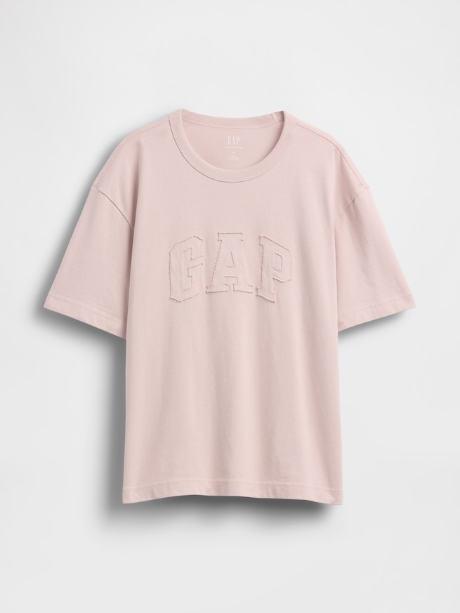 ヘビーウェイト リラックスフィット GAPロゴ クロップドTシャツ-4