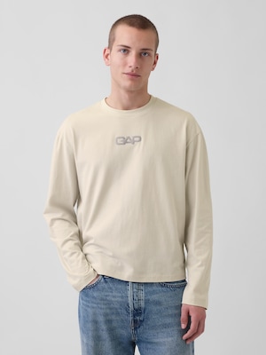 リラックスフィット GAPロゴ クロップドTシャツ