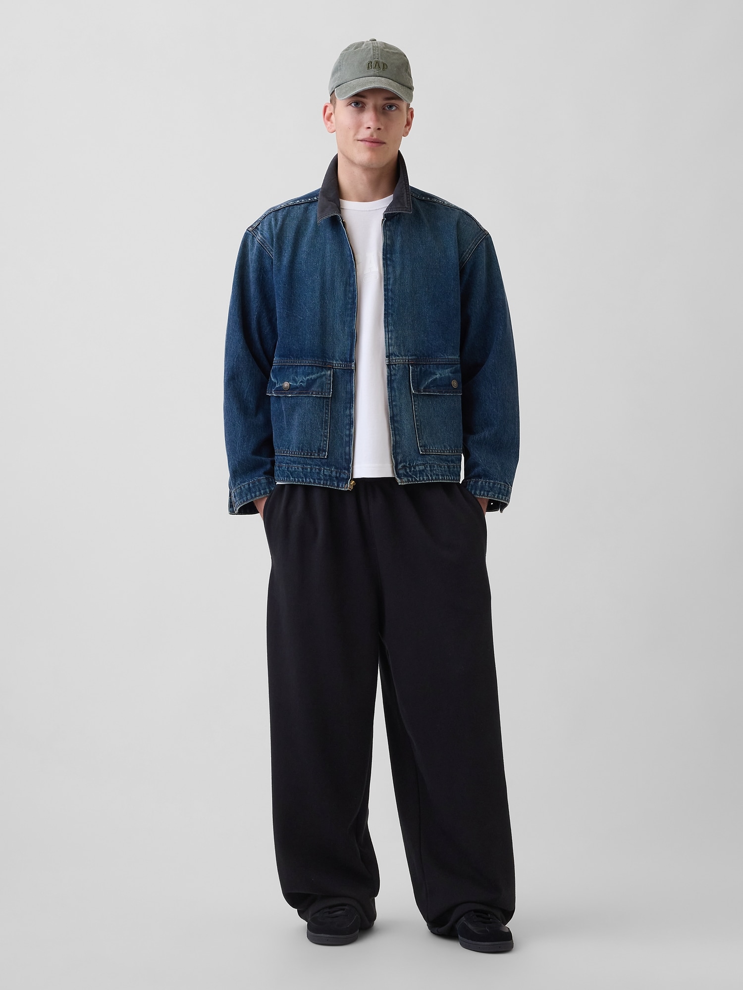 ヘビーウェイト リラックスフィット GAP1969ロゴ クロップドTシャツ-1