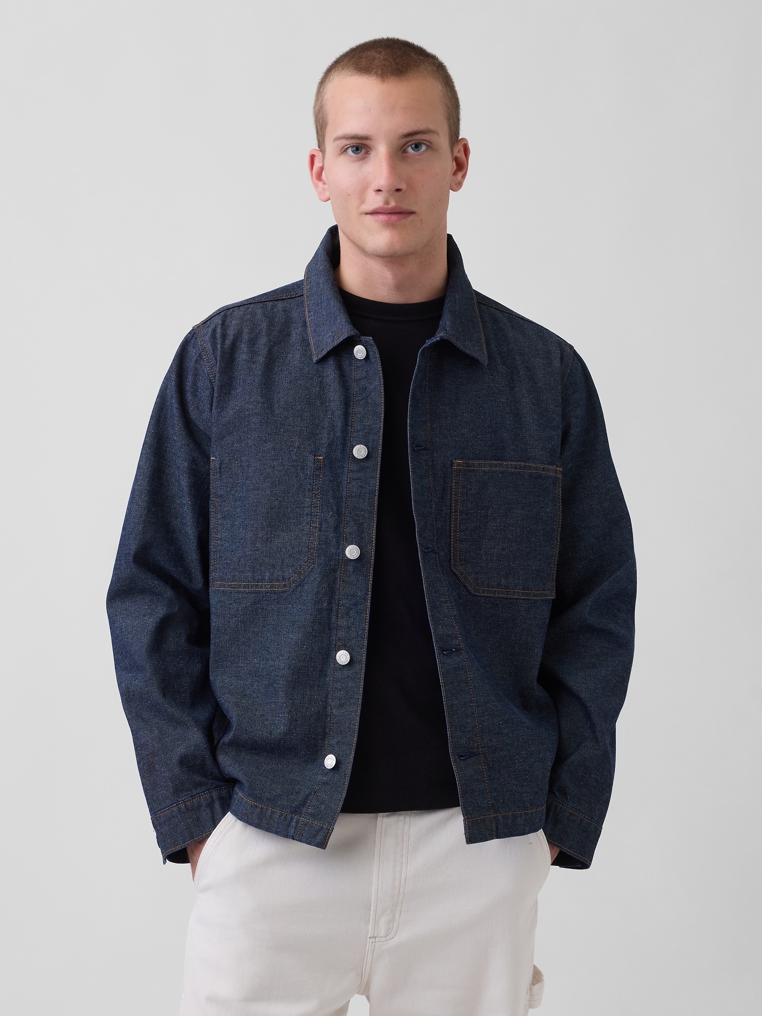VESTE-CHEMISE DÉCONTRACTÉE EN TOILE DE DENIM