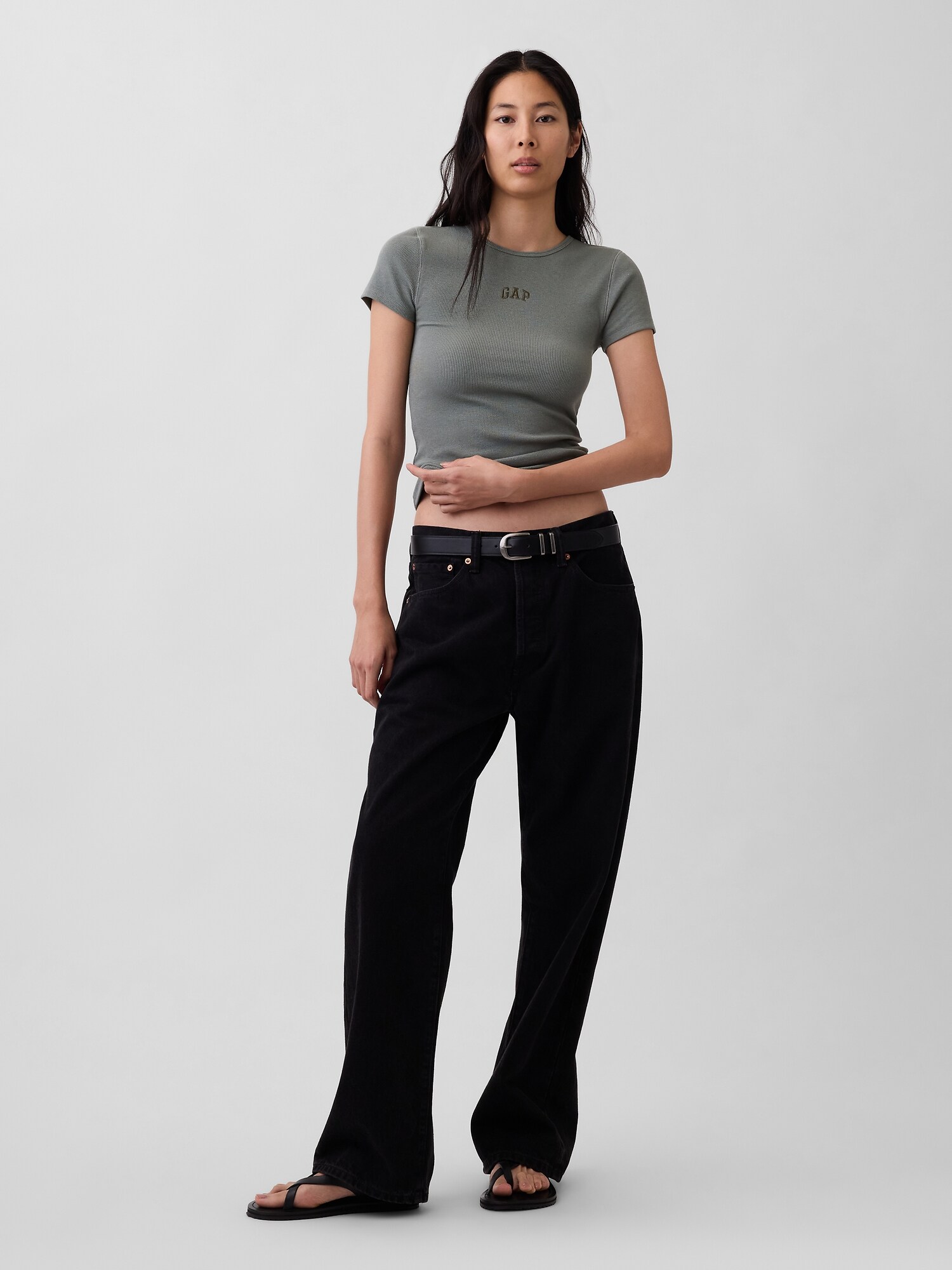 モダン リブ GAPロゴTシャツ-1