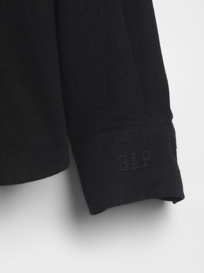 リネンブレンド オーバーサイズシャツ-4