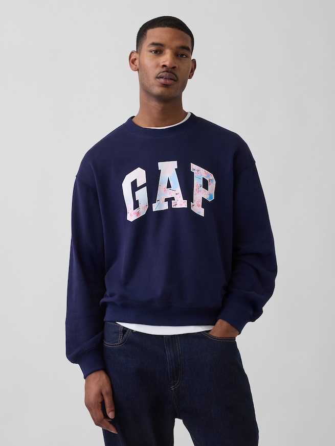 ヴィンテージソフト フレンチテリー オーバーサイズ SAKURA GAPロゴ スウェットシャツ-0