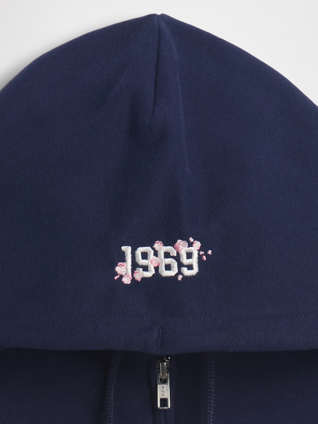 ヴィンテージソフト フレンチテリー SAKURA GAPロゴ ジップアップパーカー-3