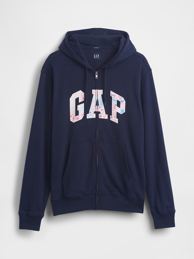 ヴィンテージソフト フレンチテリー SAKURA GAPロゴ ジップアップパーカー-4