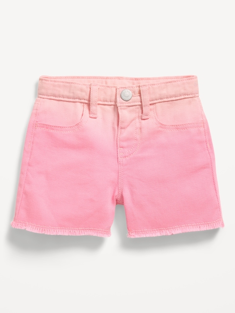 Frayed-Hem Twill Shorts for Toddler Girls
