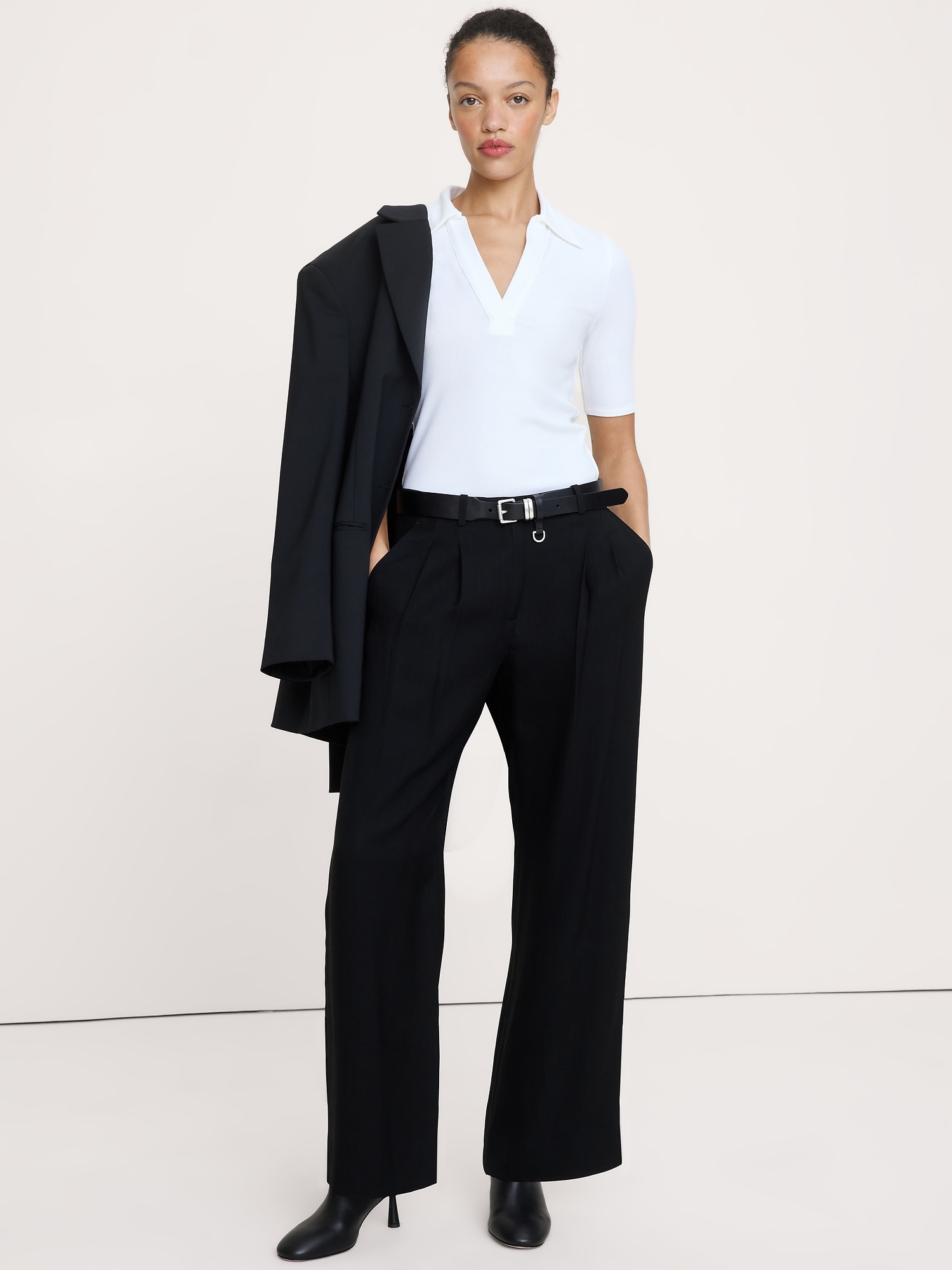 POLO CÔTELÉ À MANCHES AUX COUDES