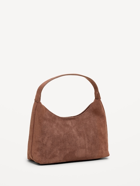 Faux-Suede Mini Hobo Bag