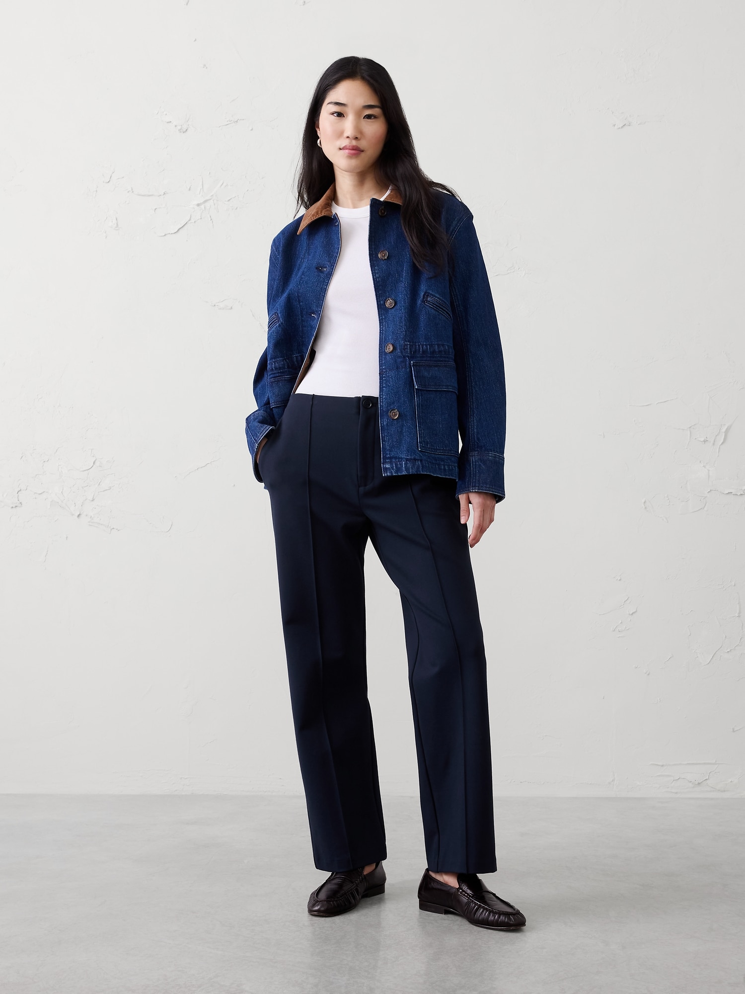 Straight High-Rise Ponte Pant