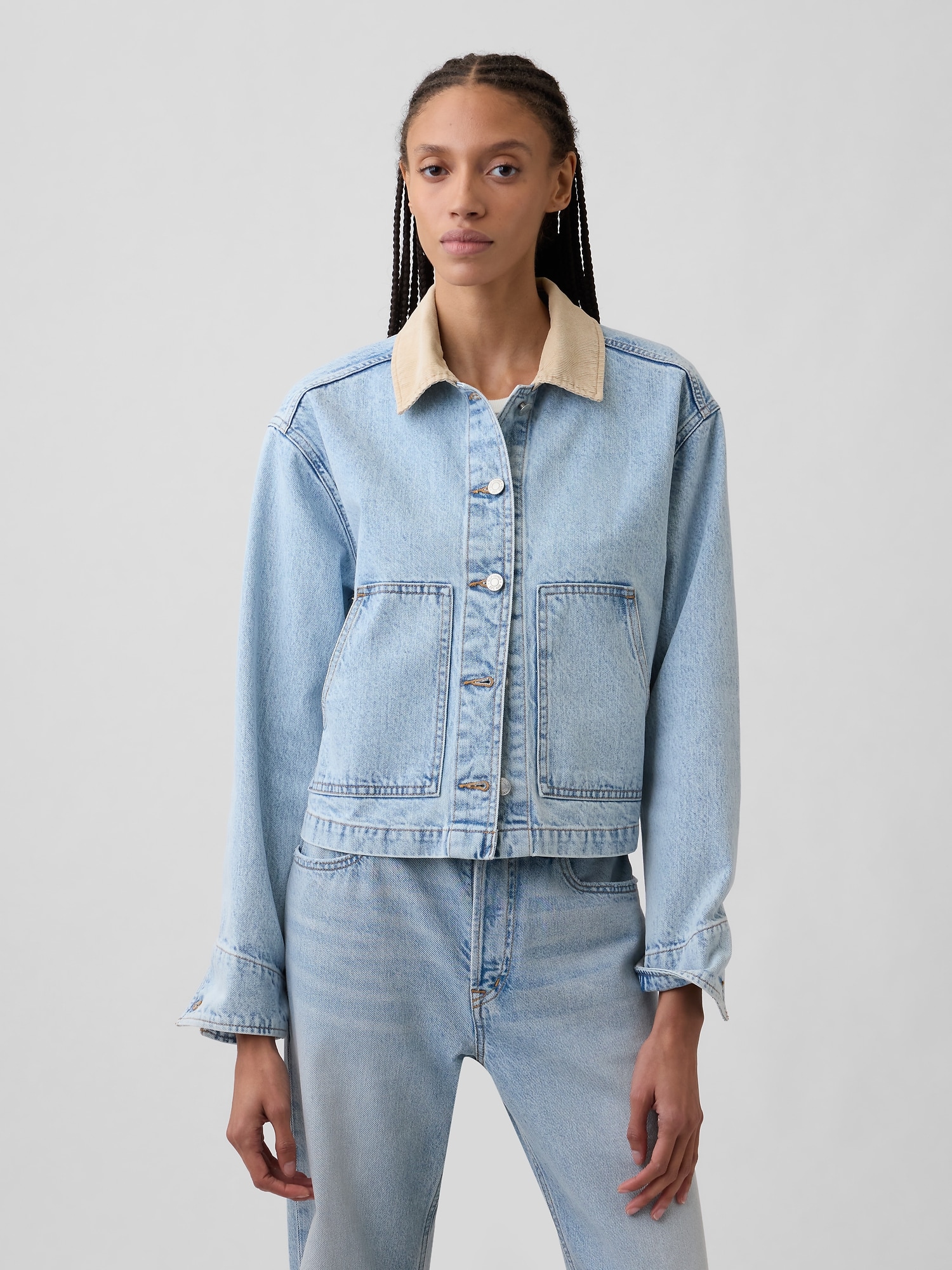 Relaxed Denim Utility Jacket