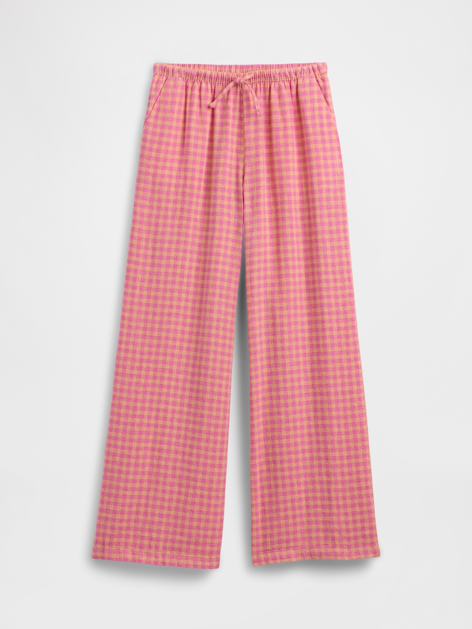 Kids Pull-On Wide-Leg Linen-Blend Pants