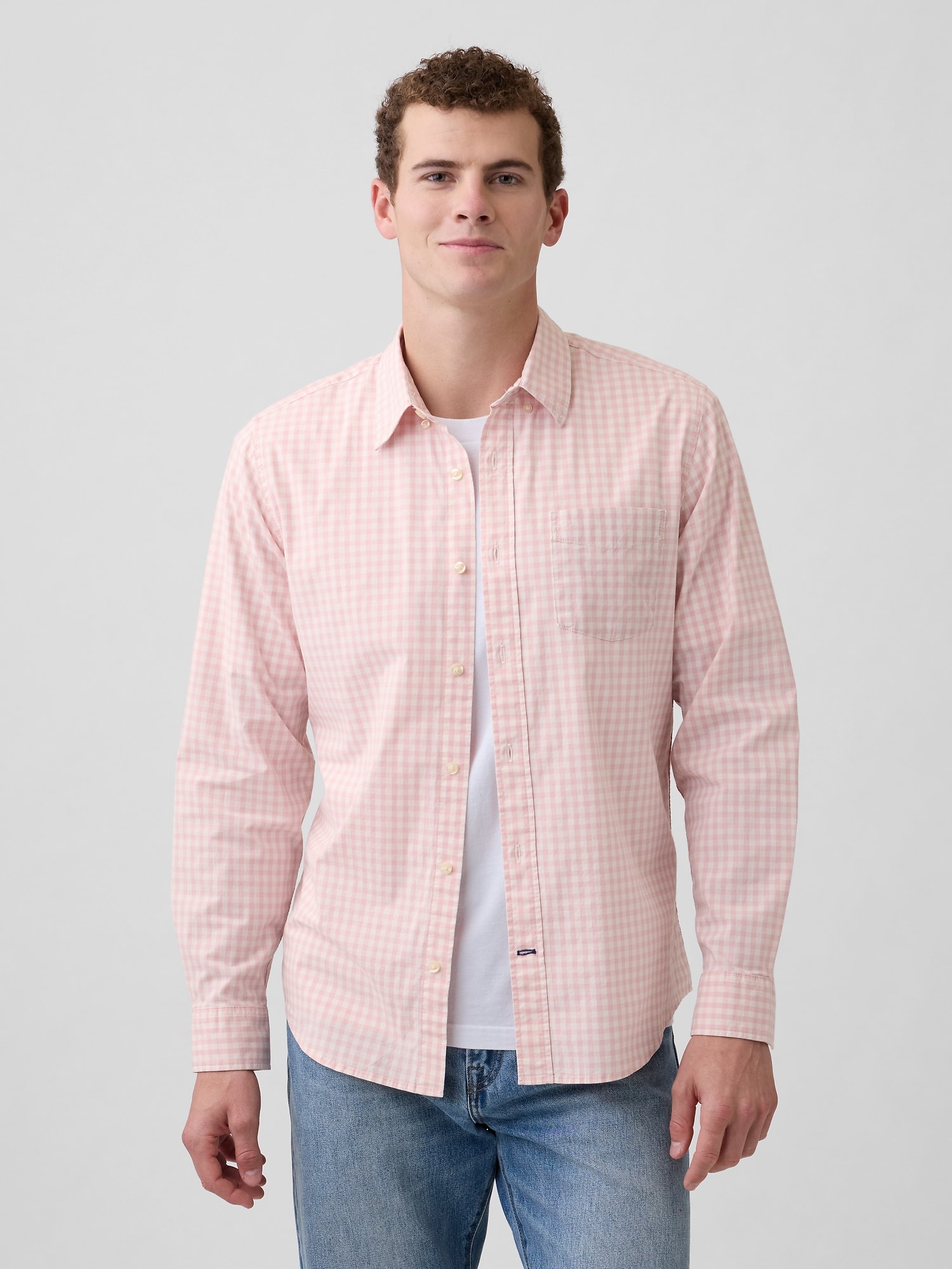 Stretch Poplin Shirt in Standard Fit