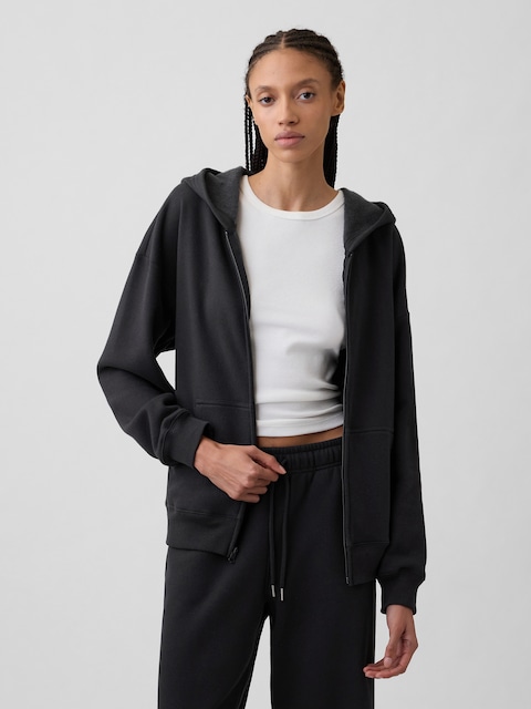 Oversized Fleece Zip Hoodie