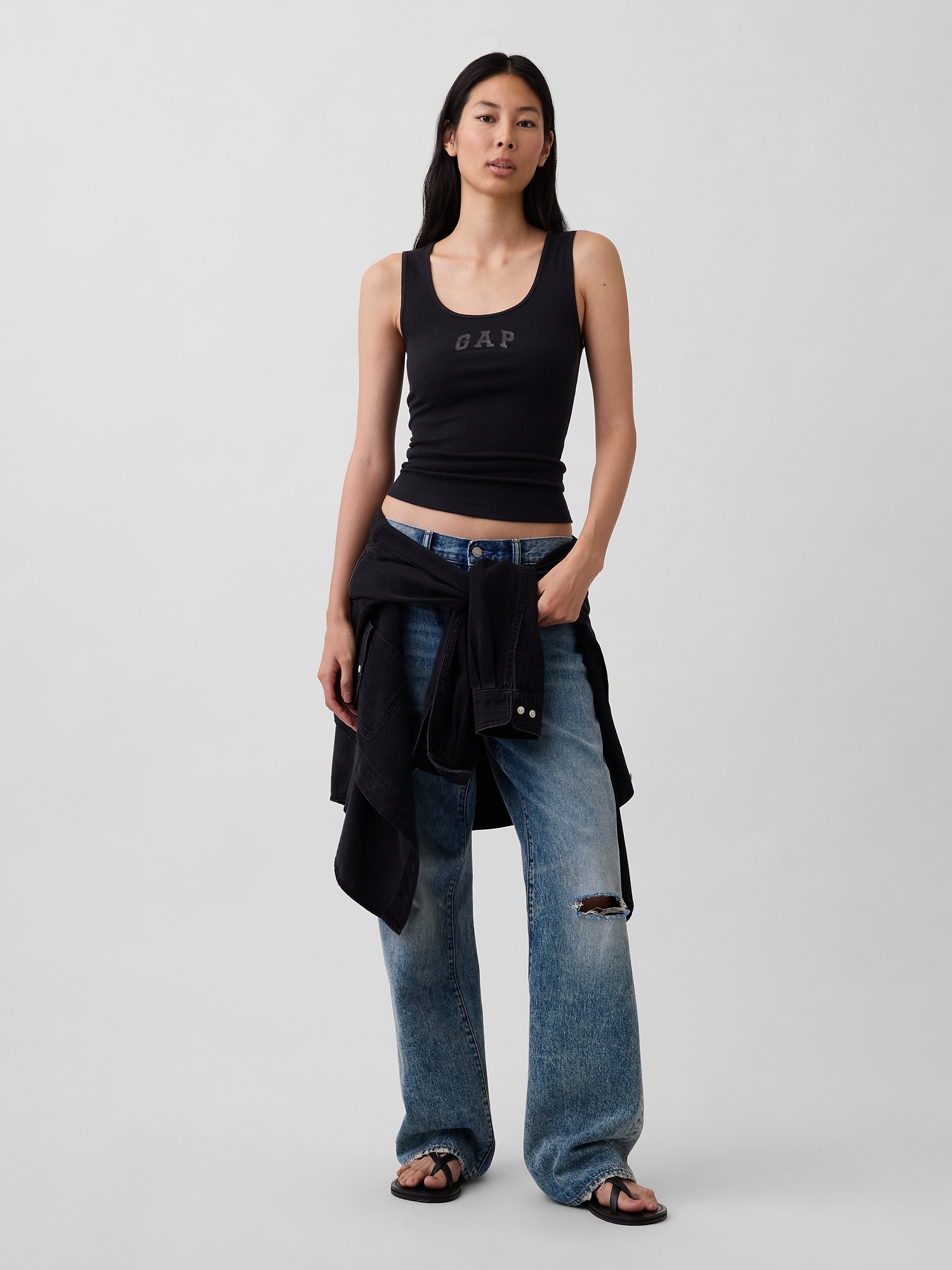 リブ GAPロゴ タンクトップ-1