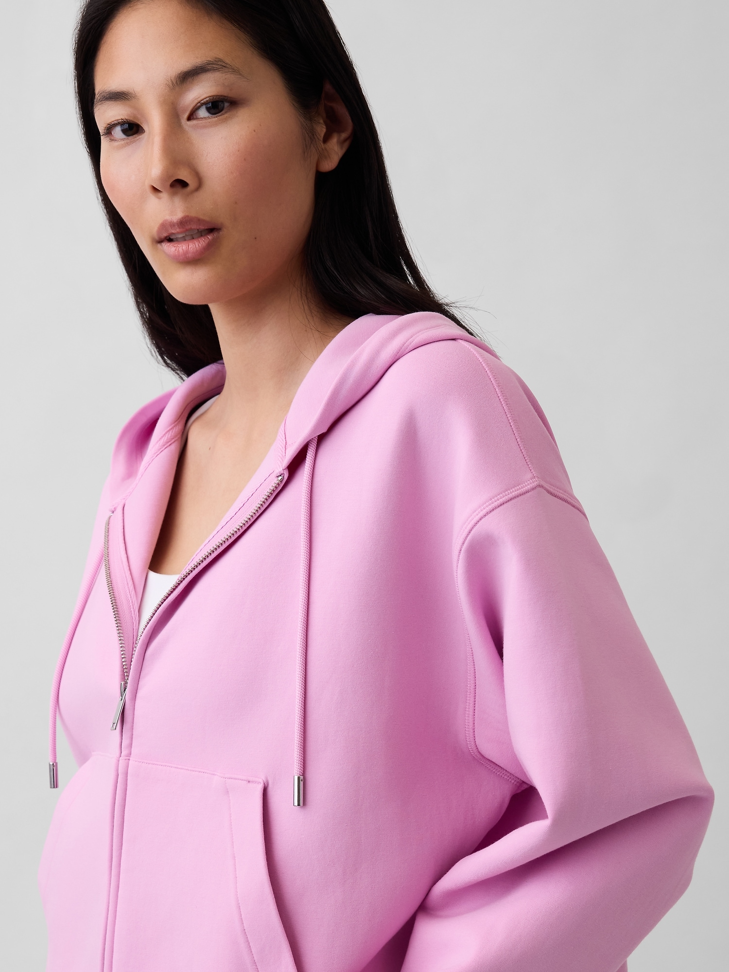 GapFit オーバーサイズ ジップアップパーカー-3