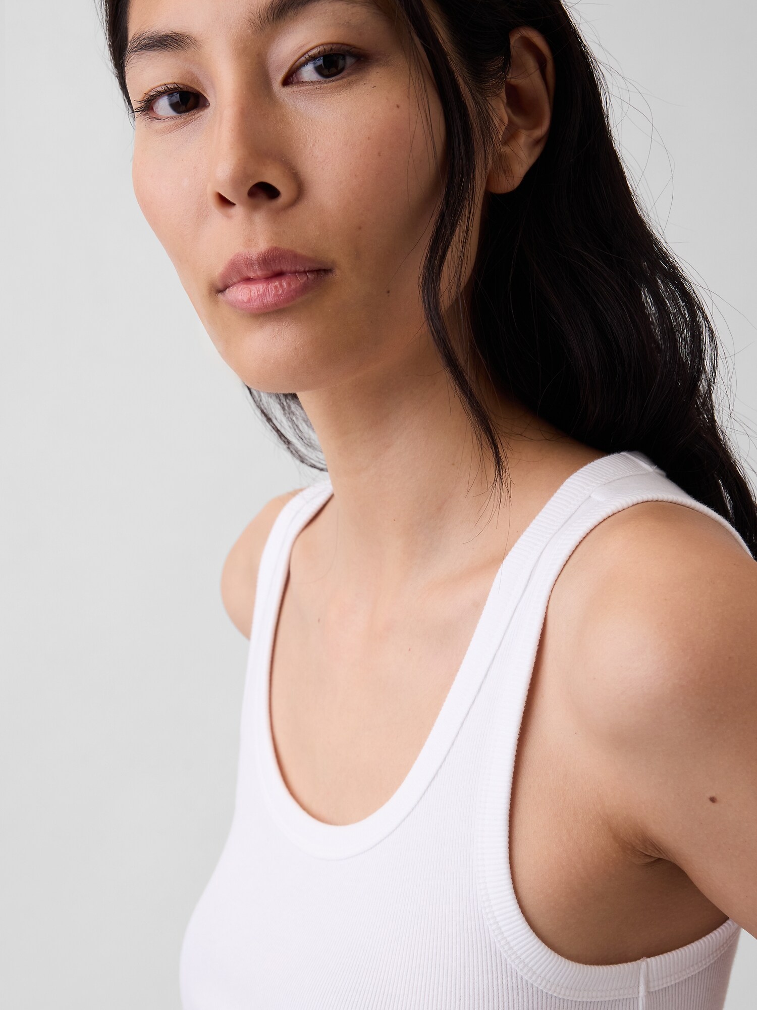 リブ スクープネック タンクトップ-3