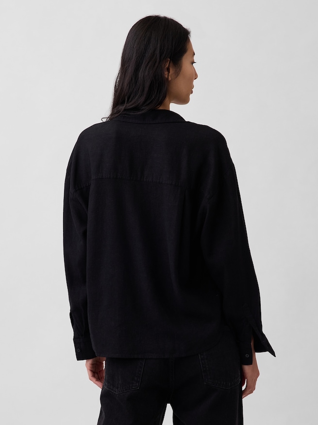 リネンブレンド オーバーサイズシャツ-2