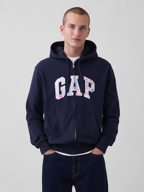 ヴィンテージソフト フレンチテリー SAKURA GAPロゴ ジップアップパーカー