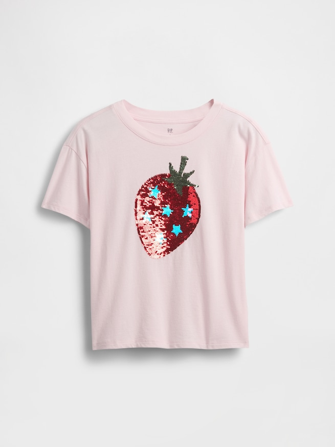 オーバーサイズ フリッピースパンコール グラフィックTシャツ-1