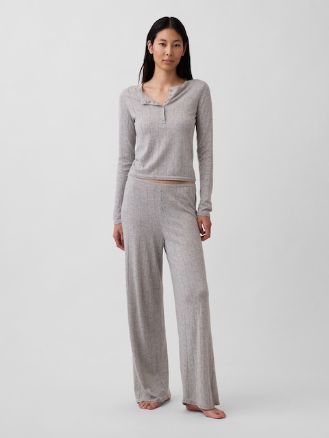 Lightweight CashSoft Pointelle Heart PJ Pants