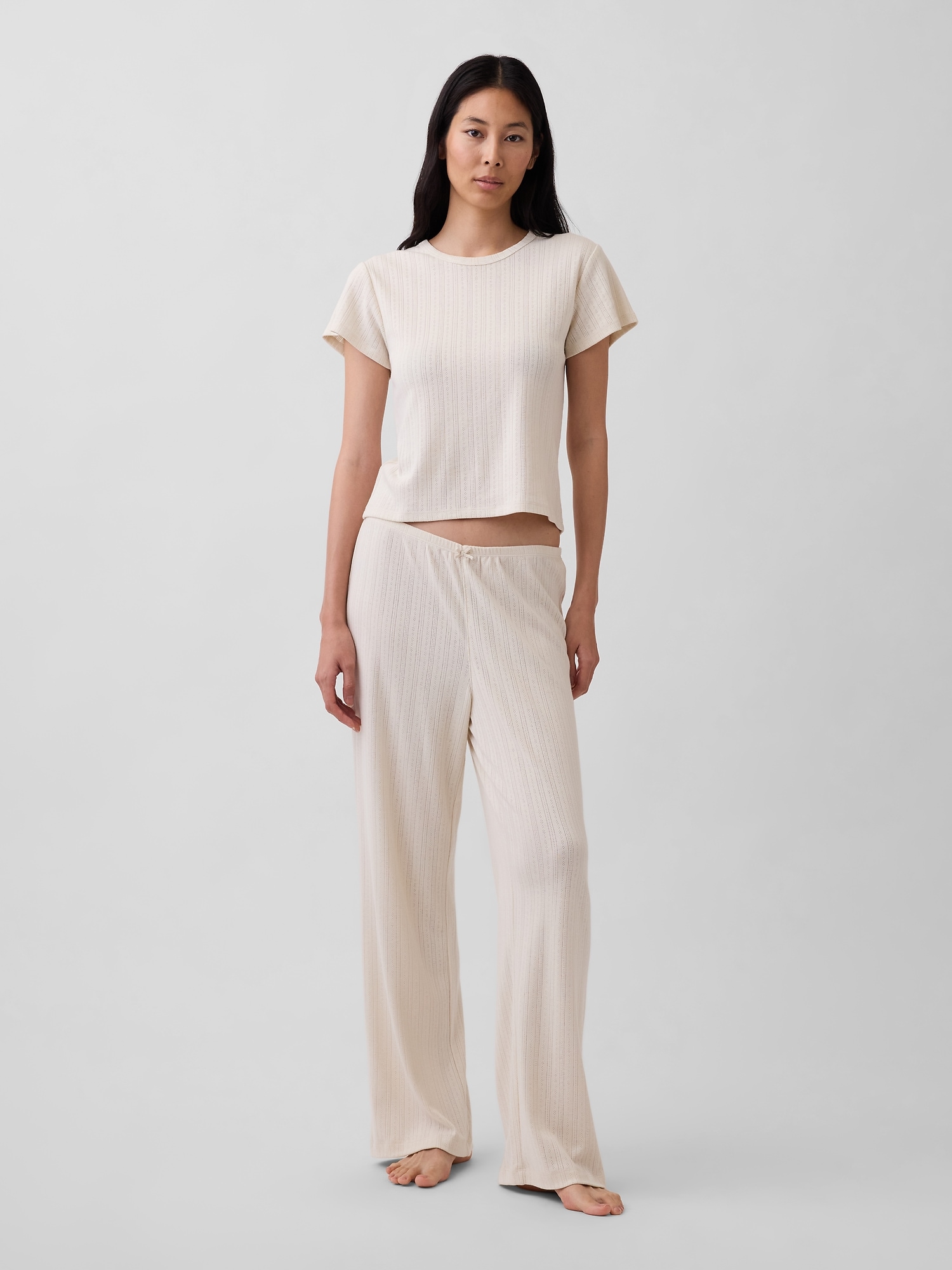 PANTALON DE PYJAMA EN TRICOT POINTELLE