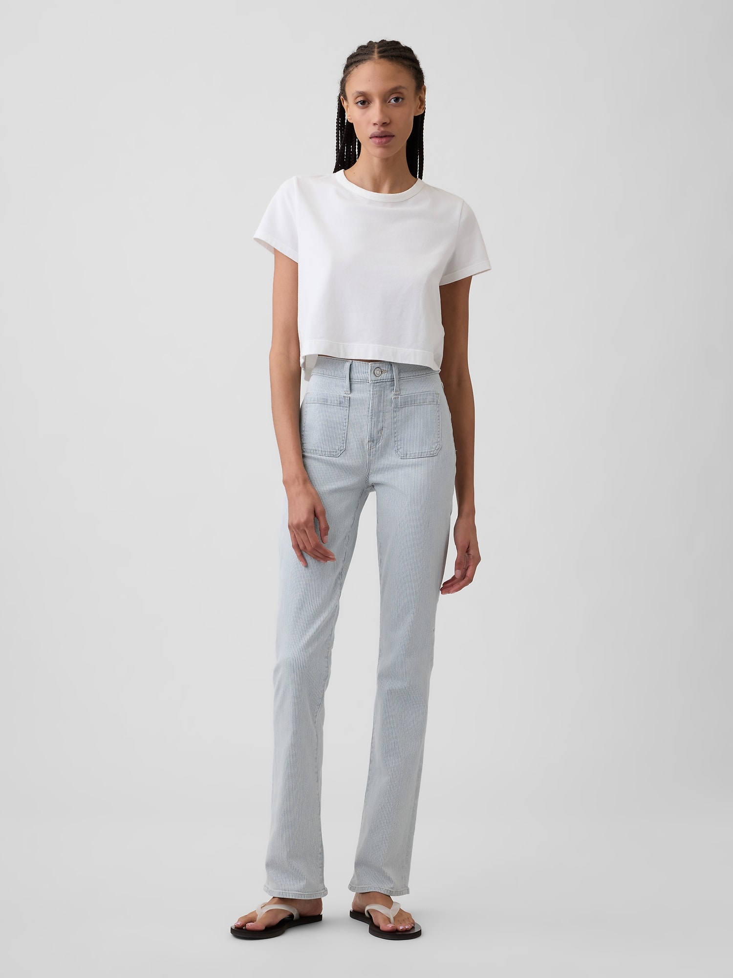 Mid Rise Universal Stripe Baby Boot Jeans