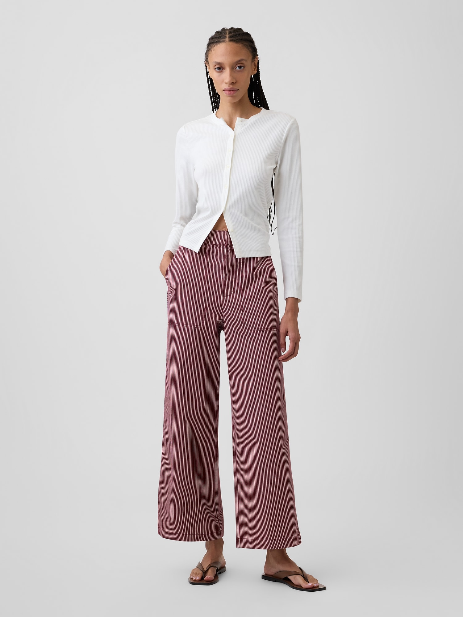 High Rise Easy Wide-Leg Khakis