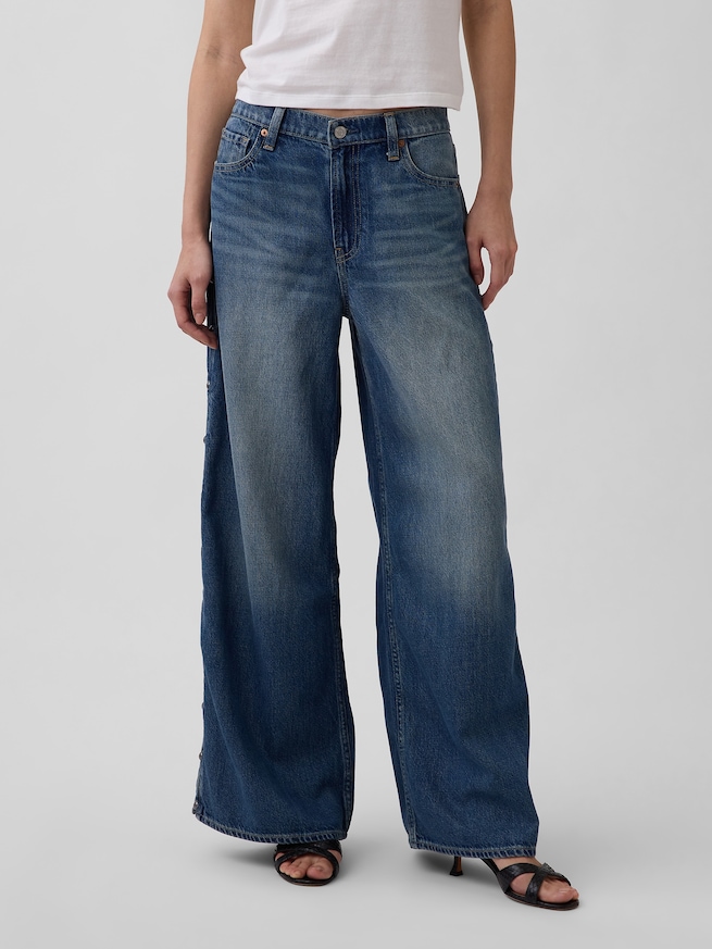 ミッドライズ ウルトラソフト スタッズ バギーデニム-1