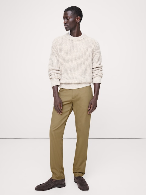 PANTALON À COUPE ATHLÉTIQUE EN CHINO EXTENSIBLE ITALIEN