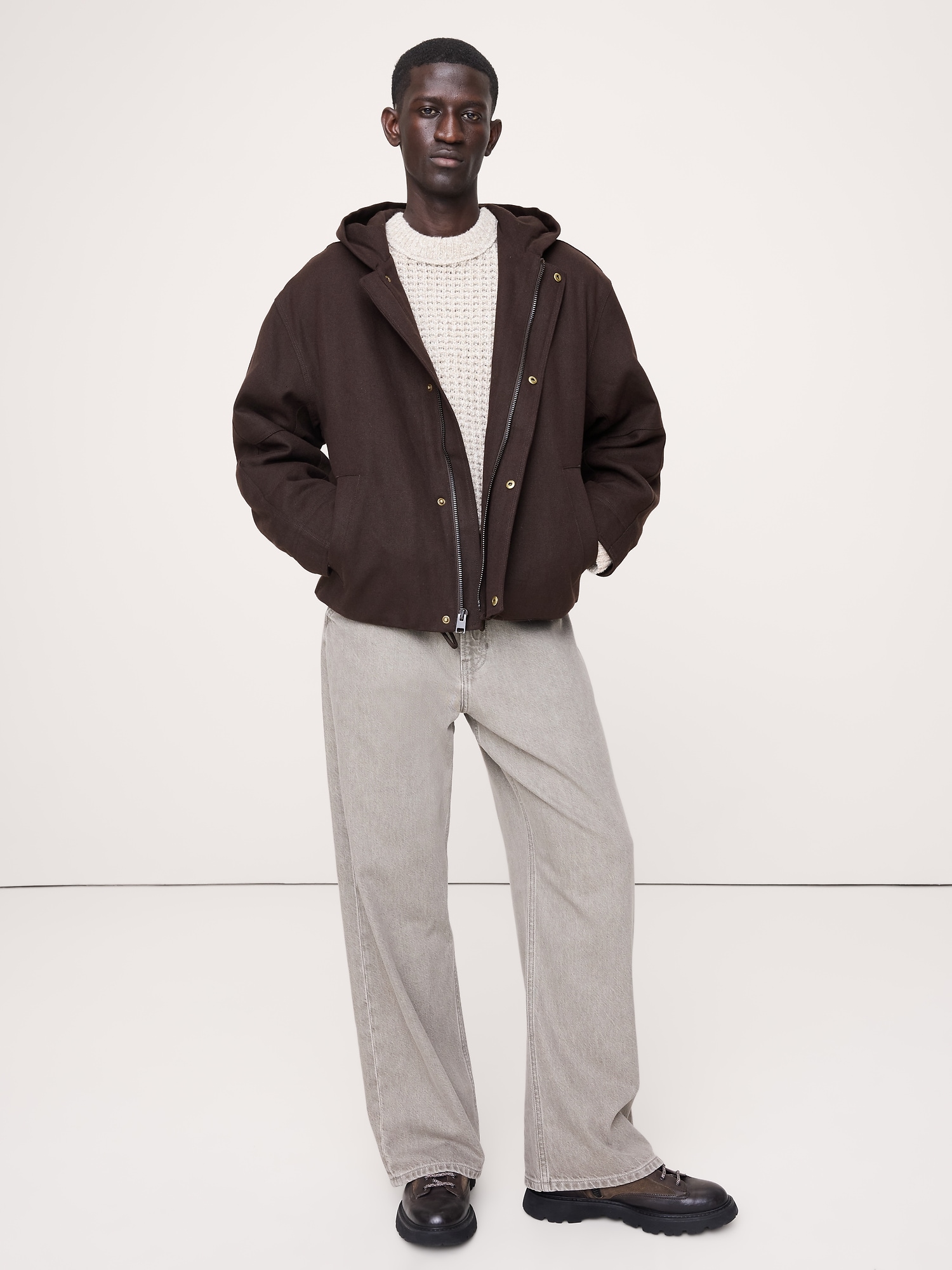 ヘンプ コットン キャンバス インサレーション ボンバー ジャケット-0