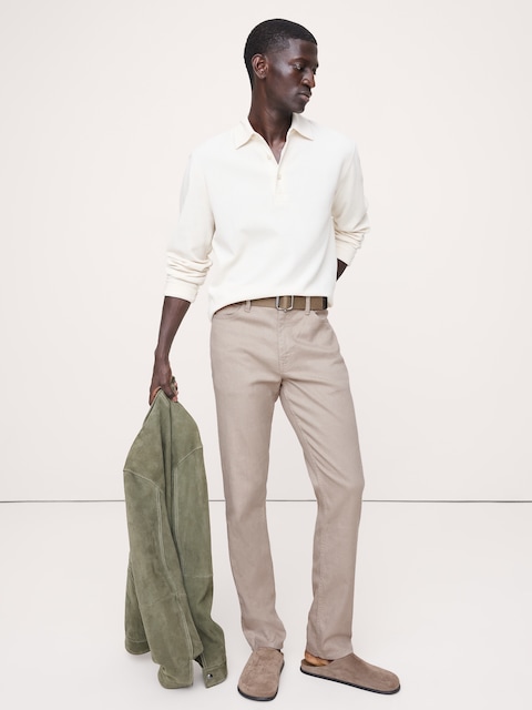 PANTALON VOYAGEUR ÉTROIT EN LIN ET COTON