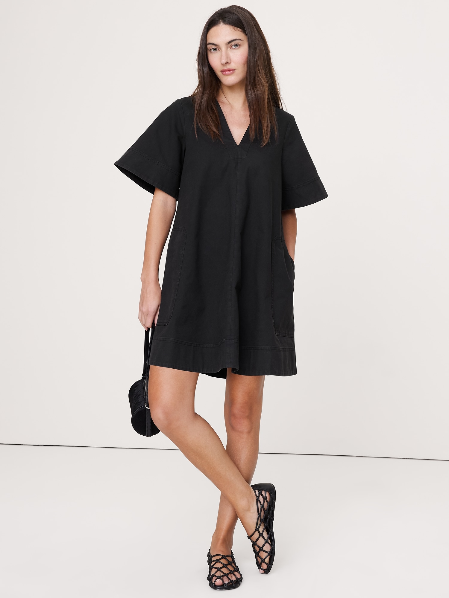 ROBE COURTE EN TOILE DE COTON