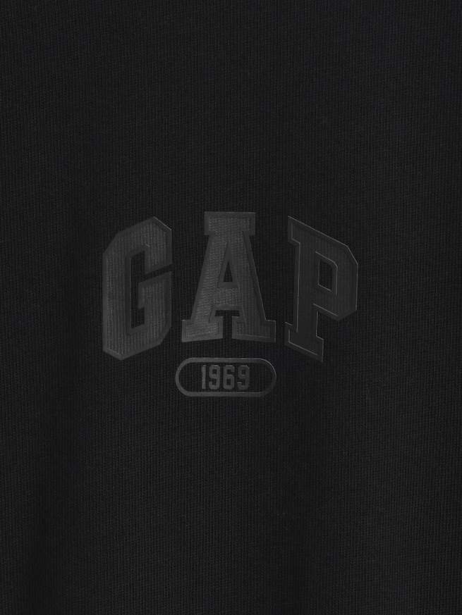 ヘビーウェイト リラックスフィット GAP1969ロゴ クロップドTシャツ-3