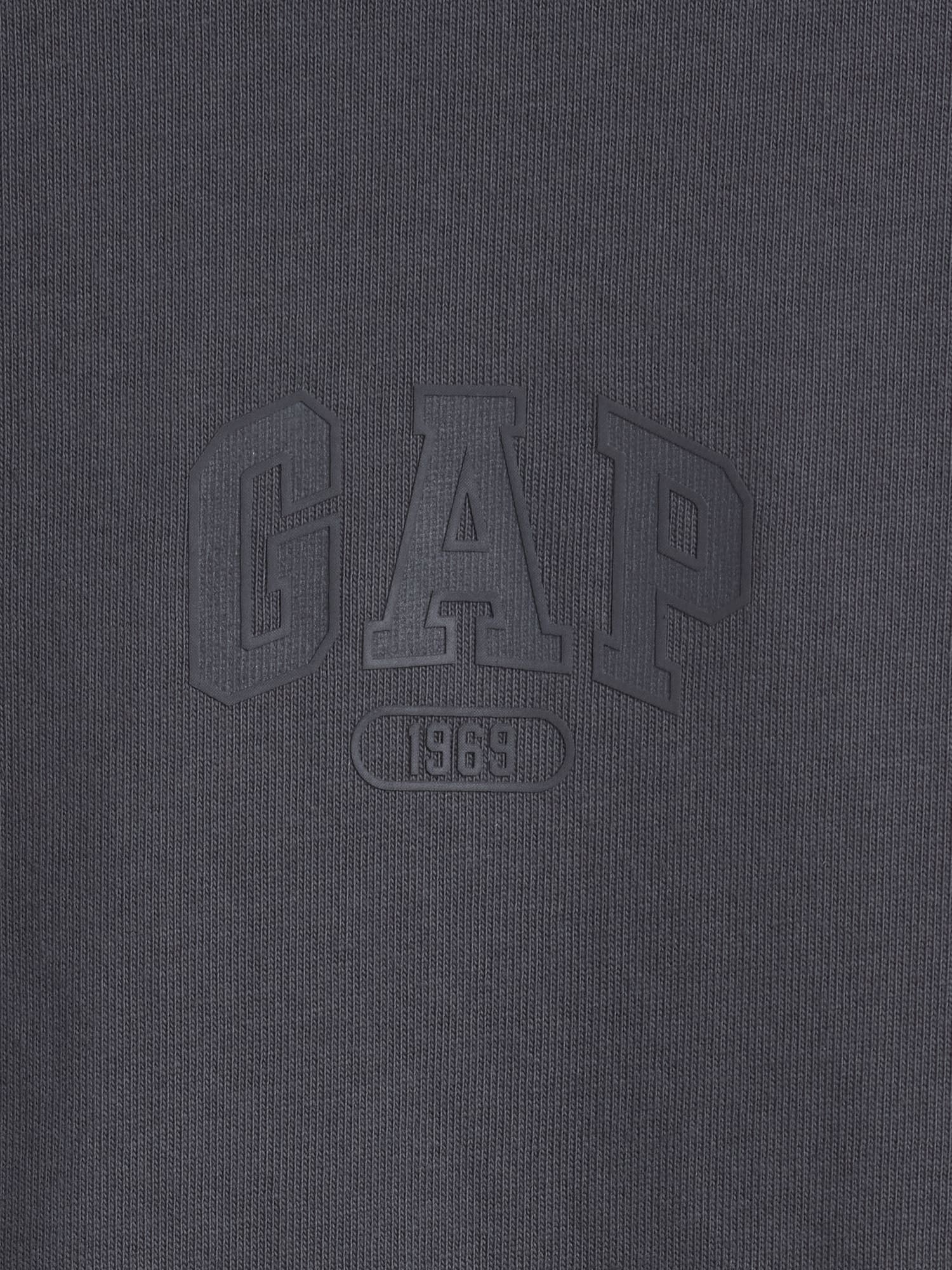 ヘビーウェイト リラックスフィット GAP1969ロゴ クロップドTシャツ-3