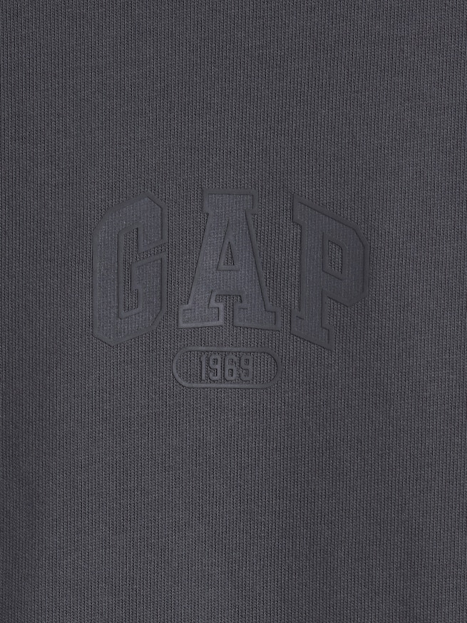 ヘビーウェイト リラックスフィット GAP1969ロゴ クロップドTシャツ-3