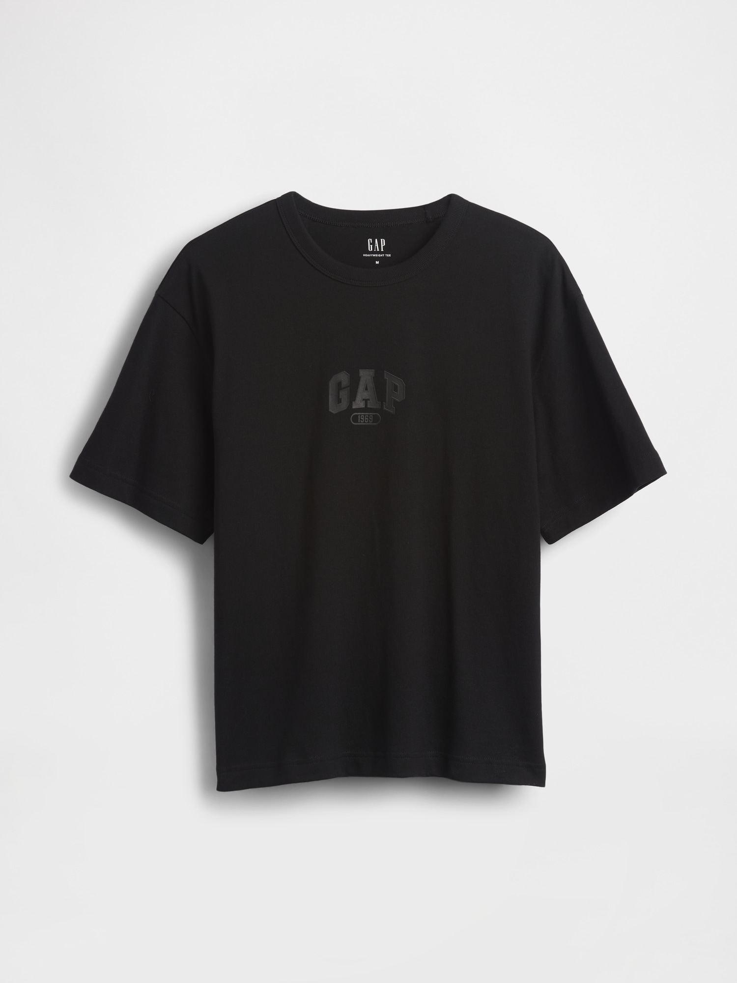 ヘビーウェイト リラックスフィット GAP1969ロゴ クロップドTシャツ-4