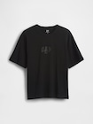 ヘビーウェイト リラックスフィット GAP1969ロゴ クロップドTシャツ-4