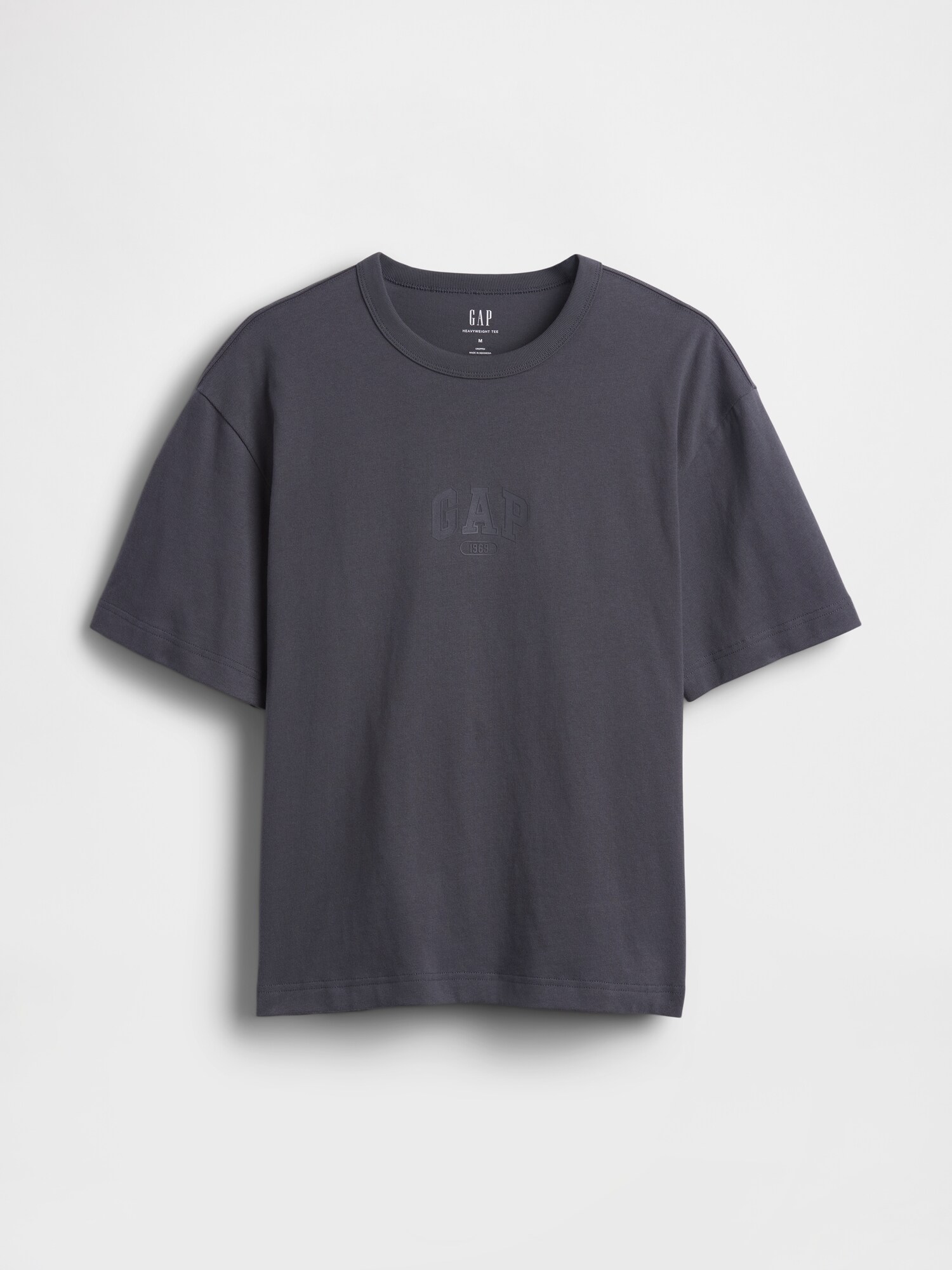 ヘビーウェイト リラックスフィット GAP1969ロゴ クロップドTシャツ-4