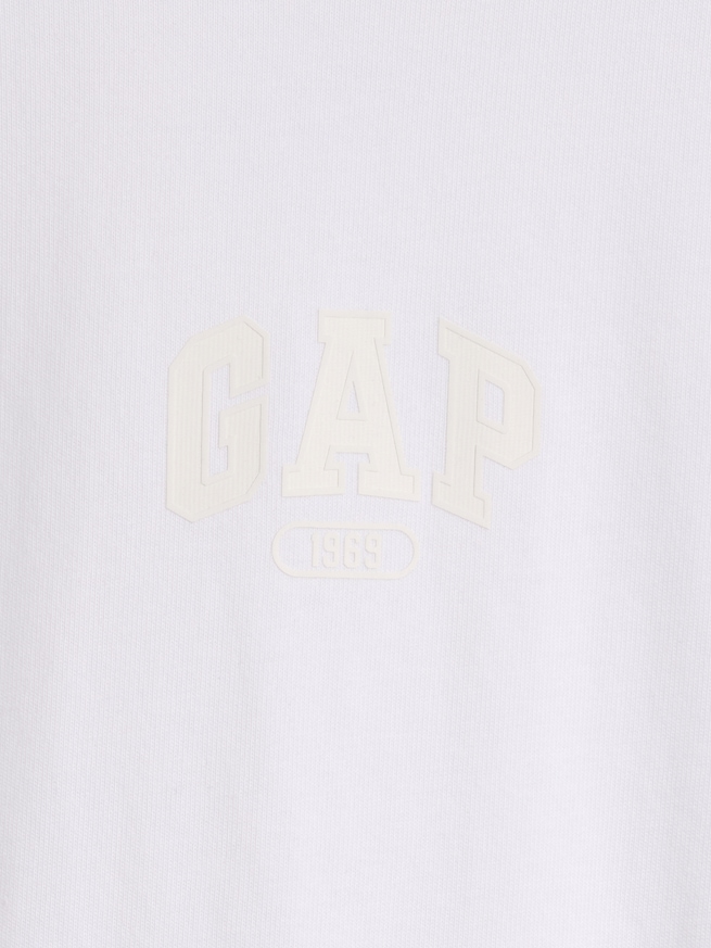 ヘビーウェイト リラックスフィット GAP1969ロゴ クロップドTシャツ-3
