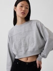 フレンチテリー オーバーサイズ GAPロゴ クロップドスウェットシャツ-3