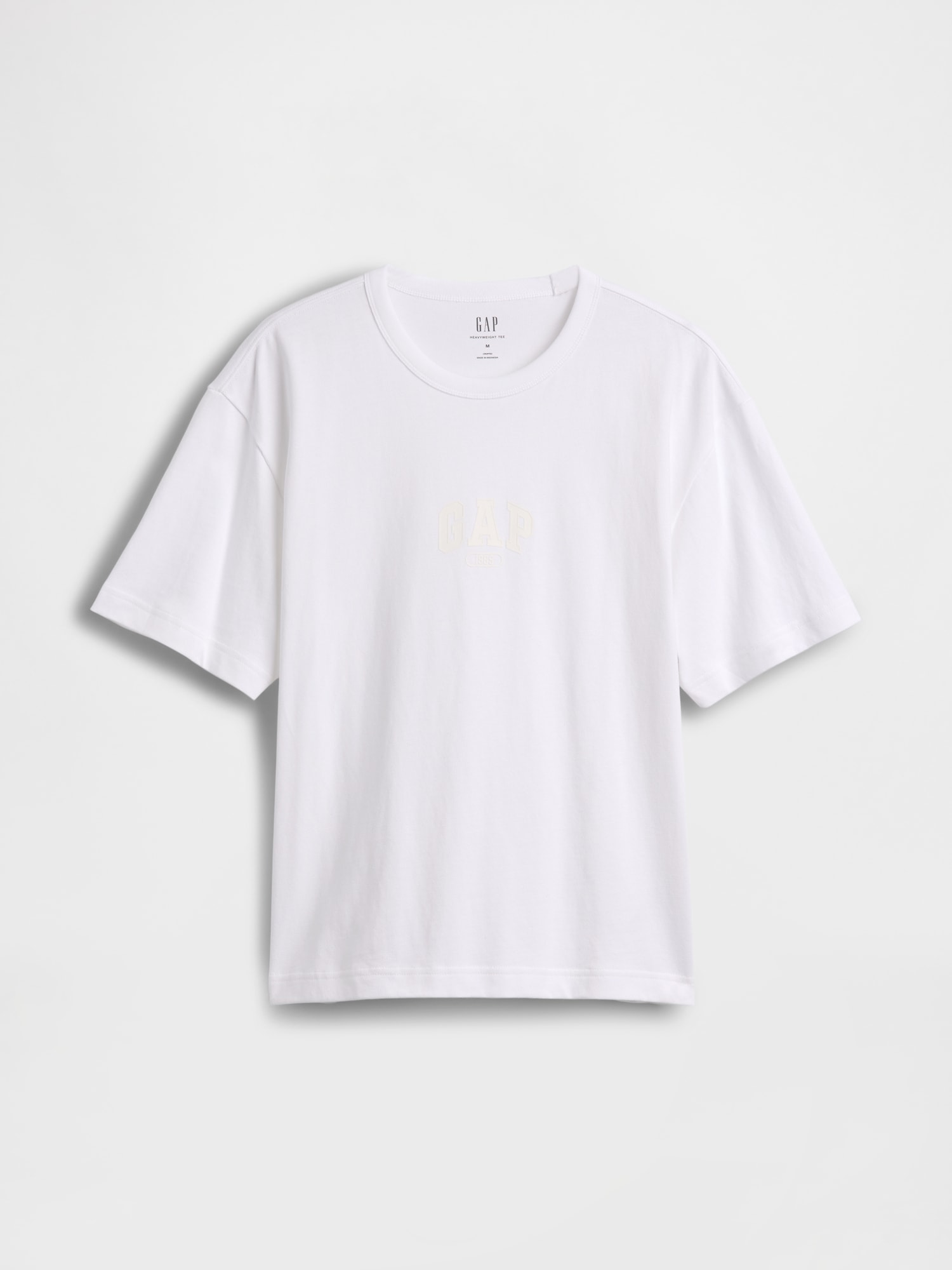 ヘビーウェイト リラックスフィット GAP1969ロゴ クロップドTシャツ-4