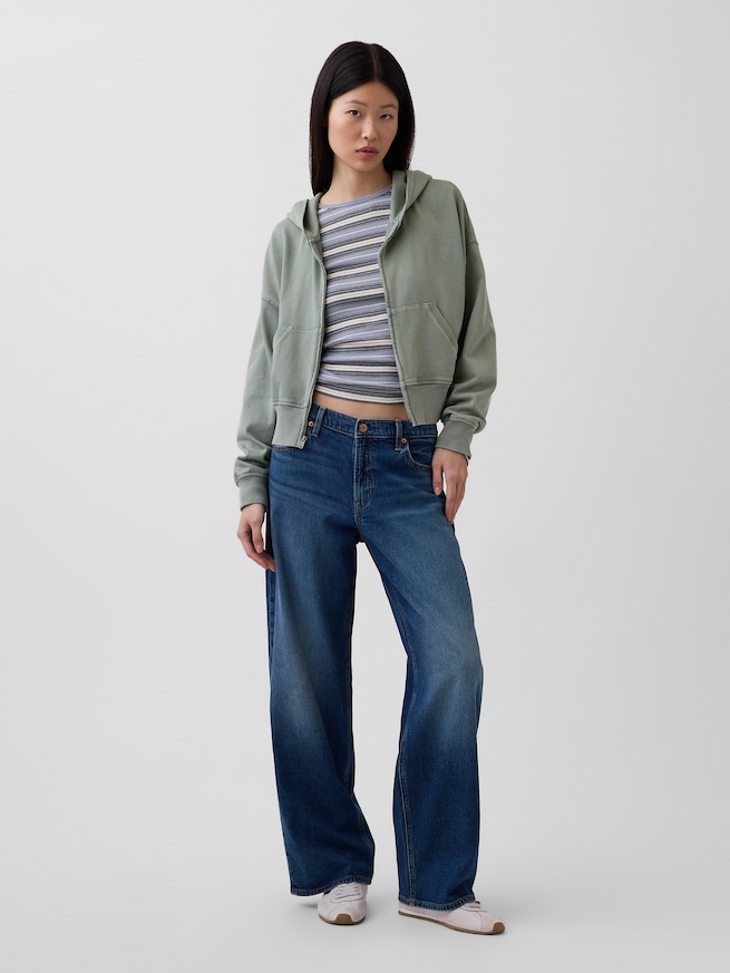 ヴィンテージソフト フレンチテリー ジップアップパーカー-1