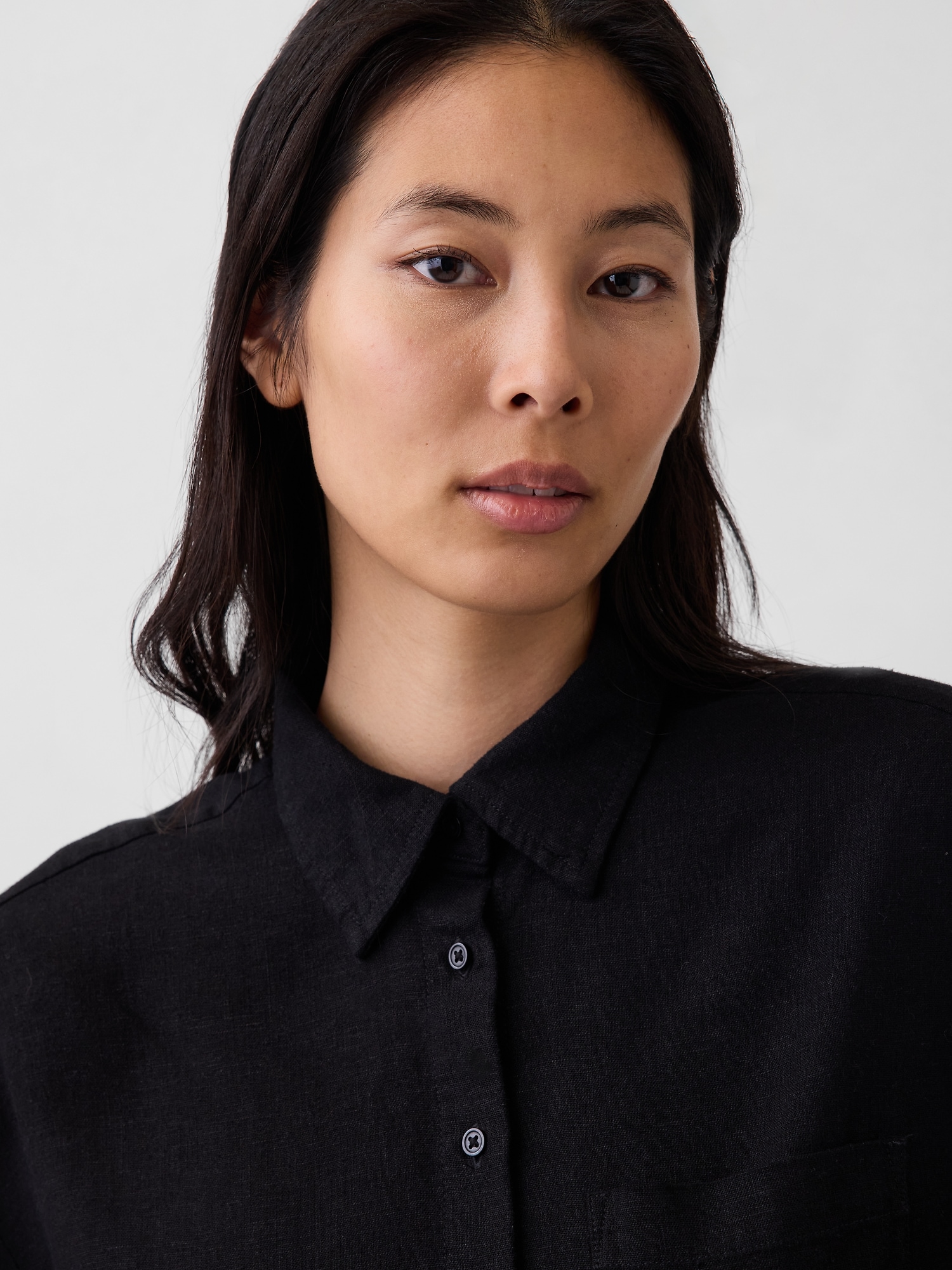 リネンブレンド オーバーサイズシャツ-3