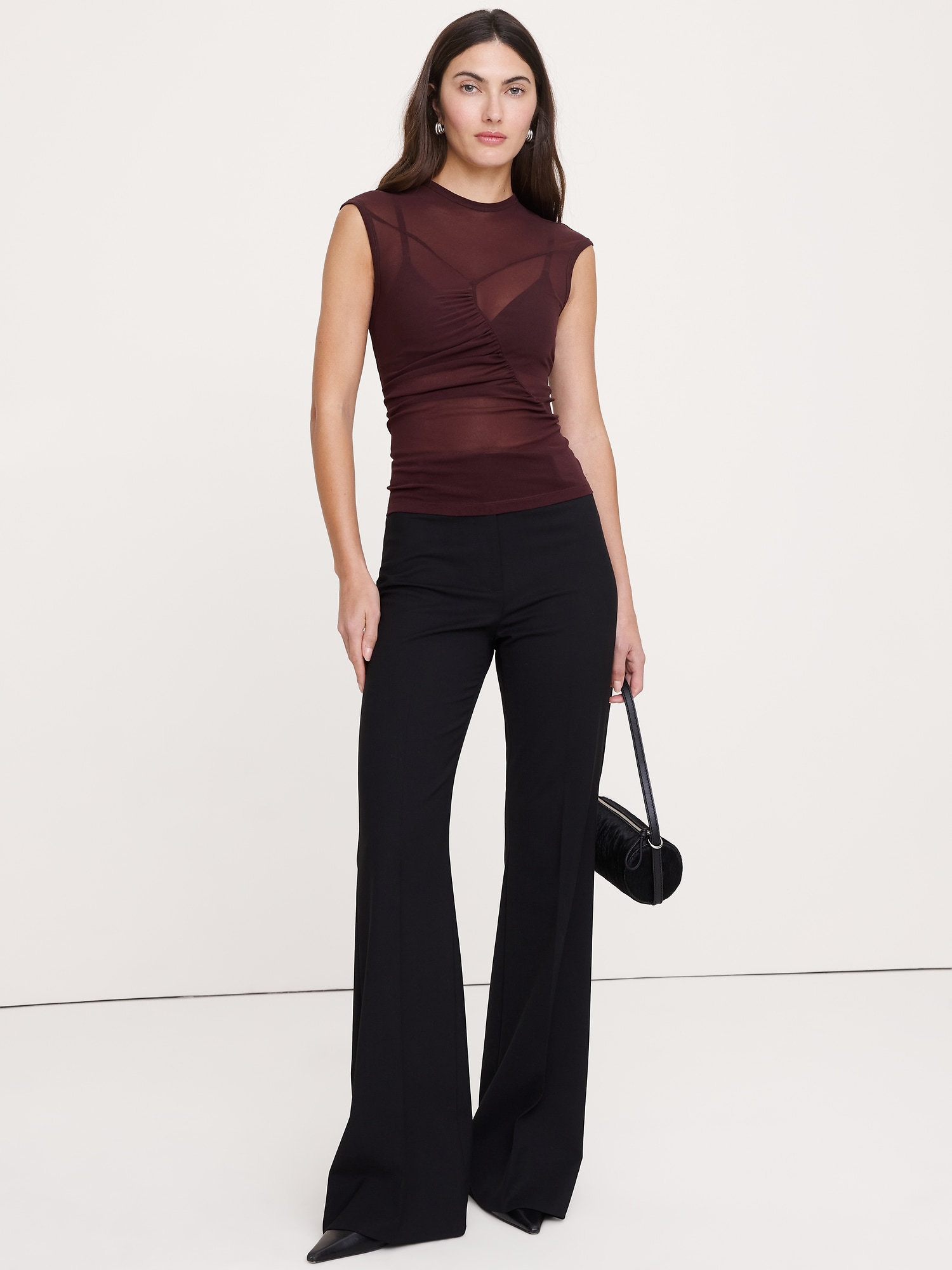 HAUT FRONCÉ À MAILLES