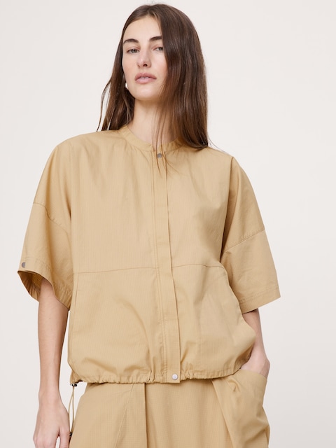 Stretch-Cotton Puff-Sleeve Top