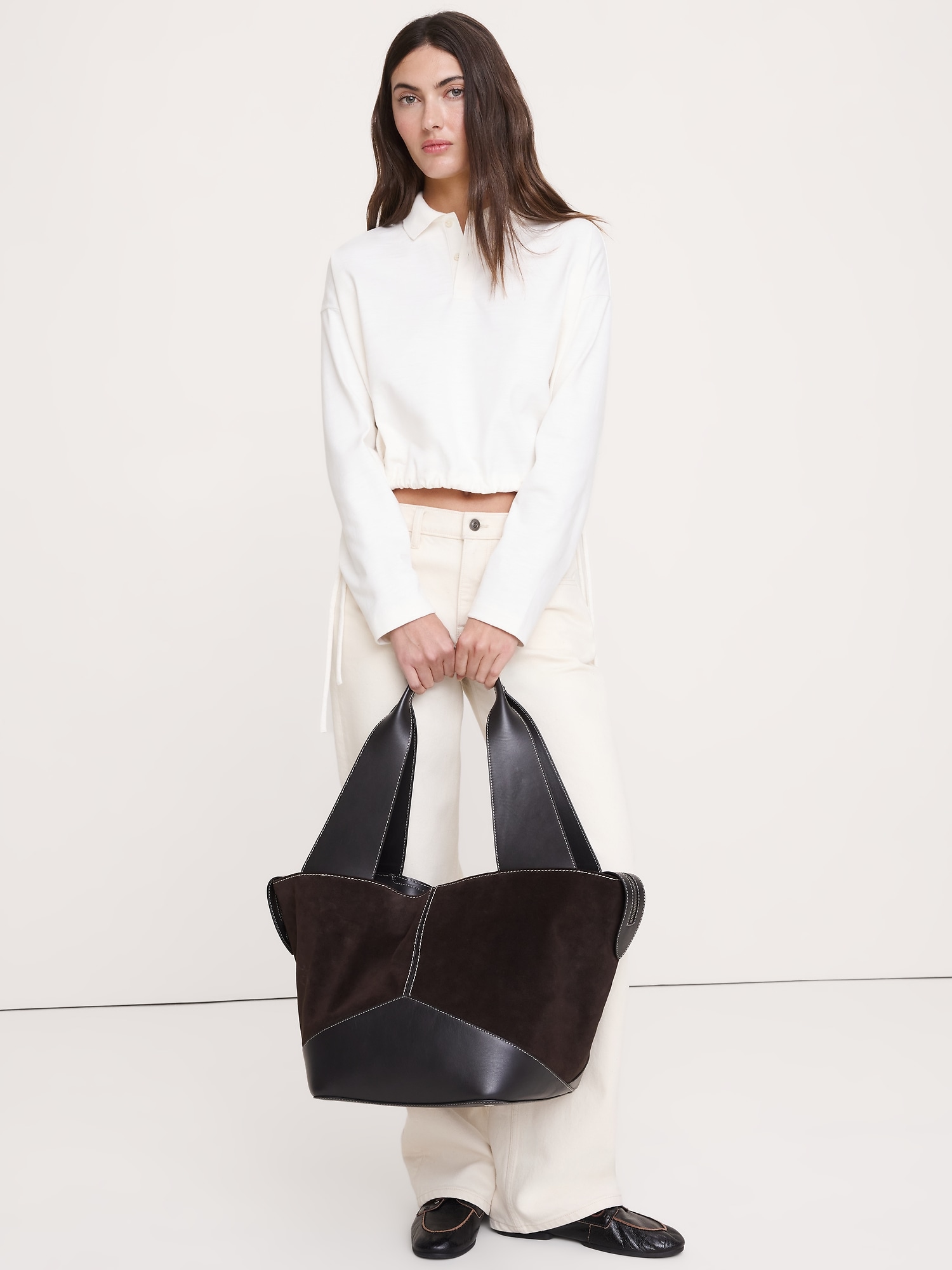 ヘビー コットン スラブ クロップド ポロシャツ-2