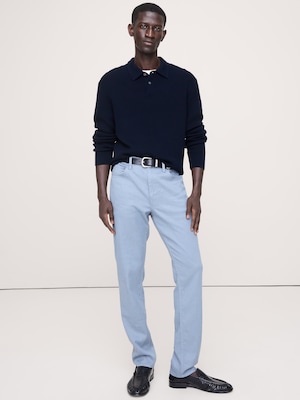 スリム リネンコットン トラベラーパンツ