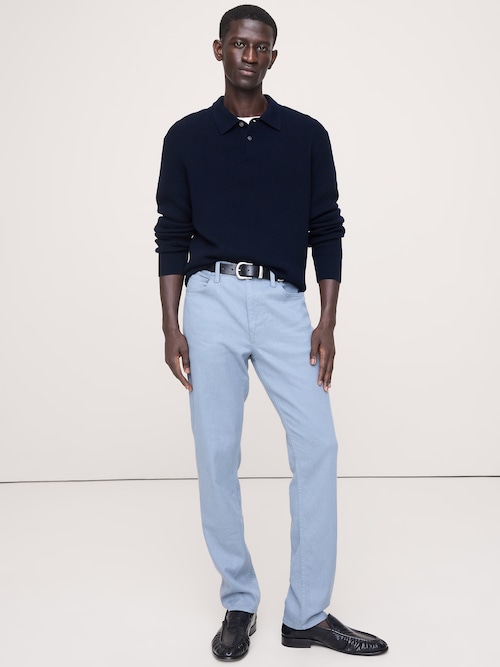 スリム リネンコットン トラベラーパンツ